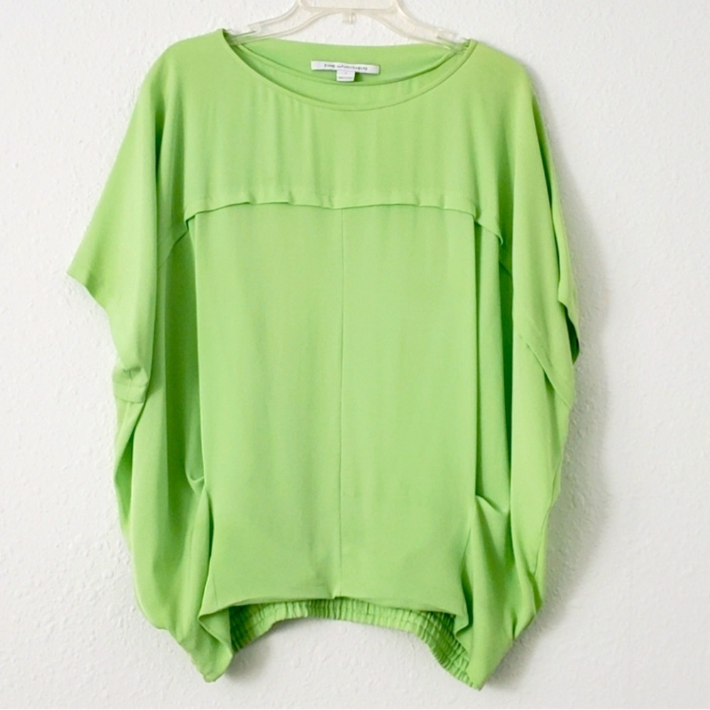 NWT DVF Landry silk top in acid green.